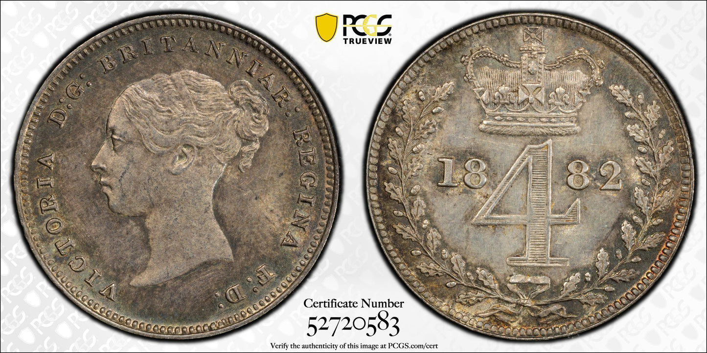 1882 Great Britain 4D Mdy Fourpence Maundy PCGS PL63 - Prooflike