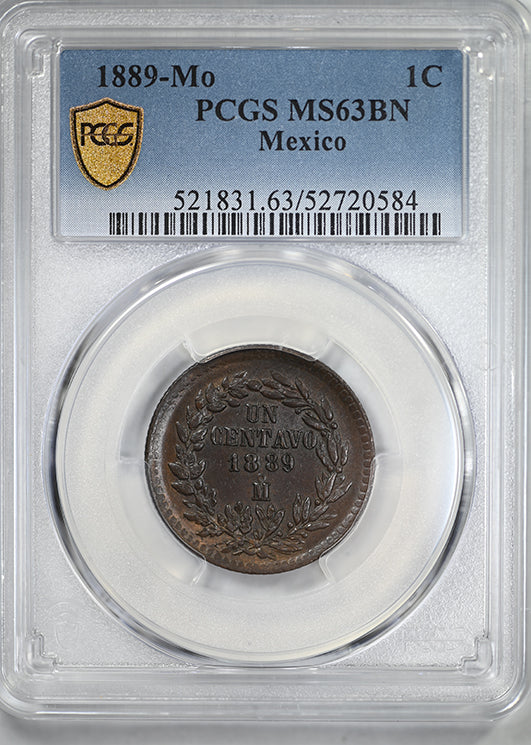 1889-Mo Mexico 1C Centavo PCGS MS63BN