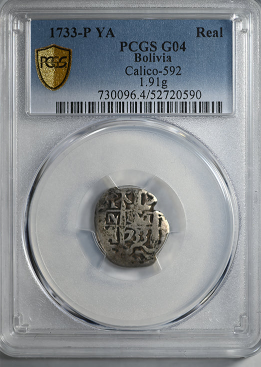 1733-P YA Bolivia Real Cob PCGS G04 Calico-592