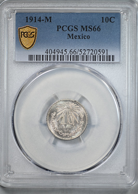 1914-M Mexico 10C Centavos PCGS MS66