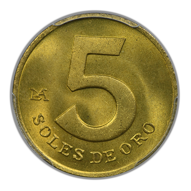 1983-LIMA Peru 5S Sol PCGS MS65 KM-271 - TOP POP!