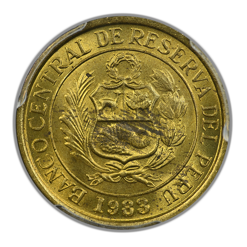 1983-LIMA Peru 5S Sol PCGS MS65 KM-271 - TOP POP!