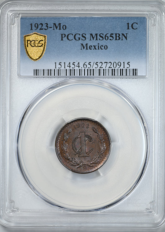 1923-Mo Mexico 1C Centavo PCGS MS65BN - TONED!