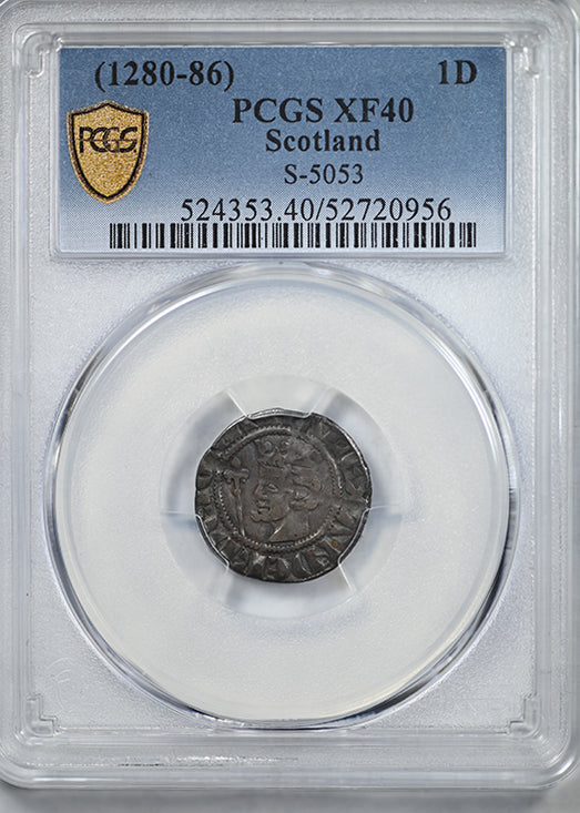 (1280-86) Scotland 1D Penny PCGS XF40 S-5053