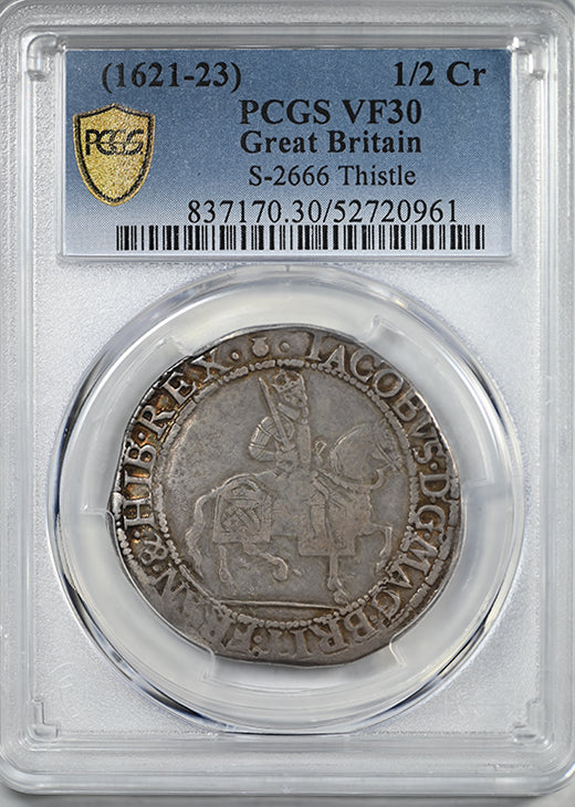 (1621-23) Great Britain 1/2C Half Crown PCGS VF30 S-2666 Thistle