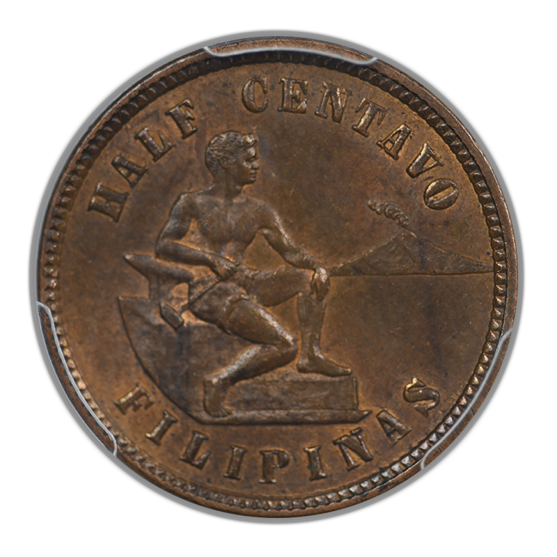 1903 USA Philippines 1/2C Centavo PCGS MS63RB