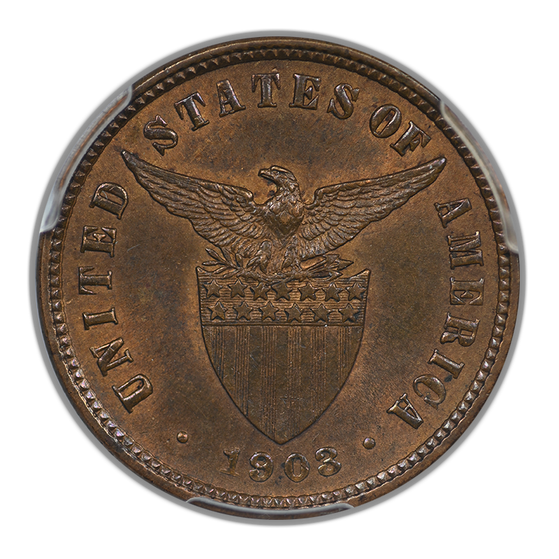 1903 USA Philippines 1/2C Centavo PCGS MS63RB