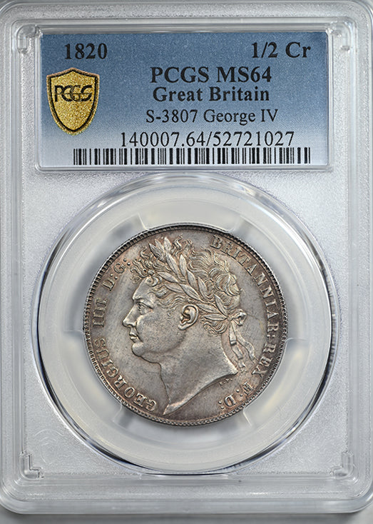 1820 Great Britain 1/2C Half Crown PCGS MS64 S-3807 George IV