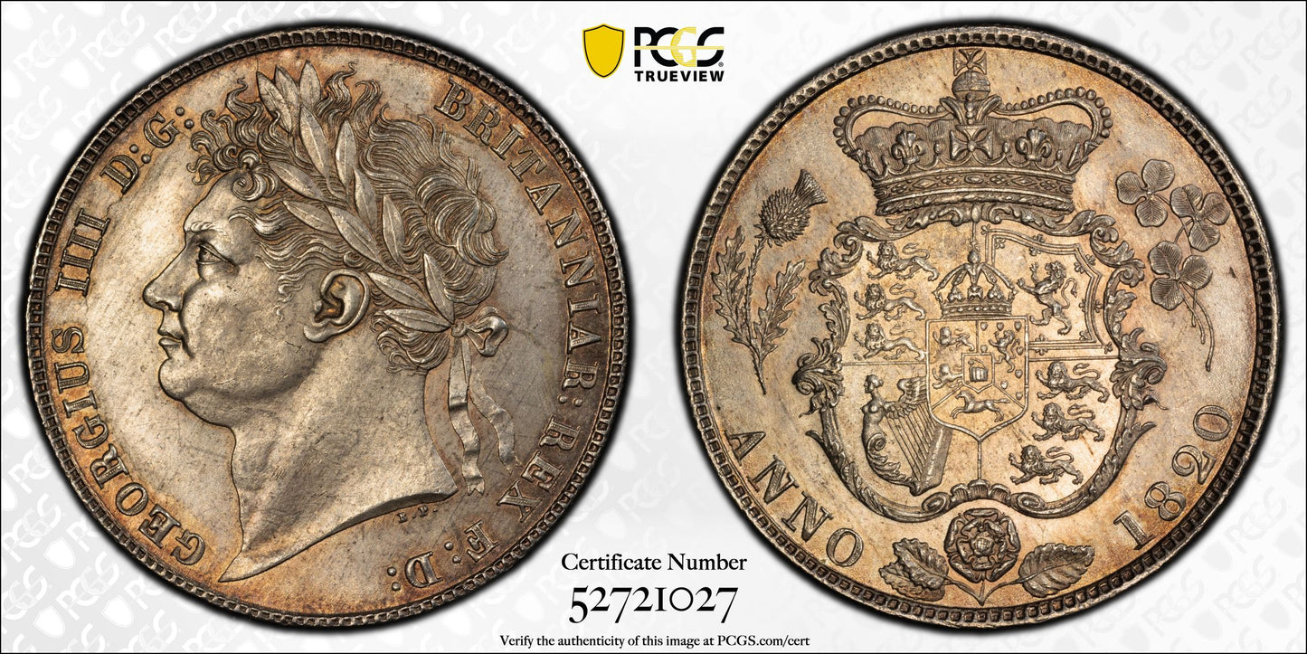 1820 Great Britain 1/2C Half Crown PCGS MS64 S-3807 George IV