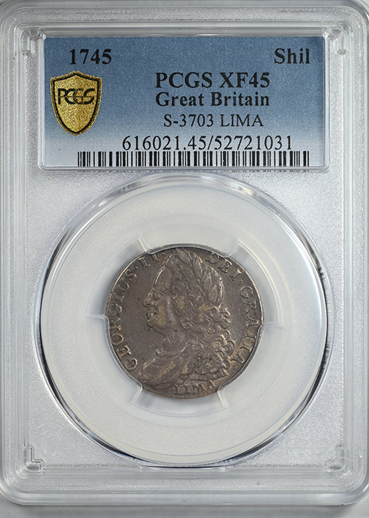 1745 Great Britain Shilling PCGS XF45 S-3703 LIMA