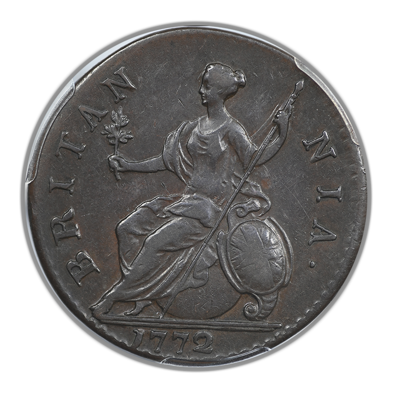 1772 Great Britain 1/2D Half Penny PCGS XF45 S-3774