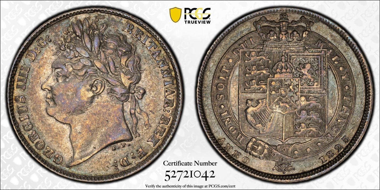 1825 Great Britain 6D Pence Sixpence PCGS AU50 S-3814 Laur Head