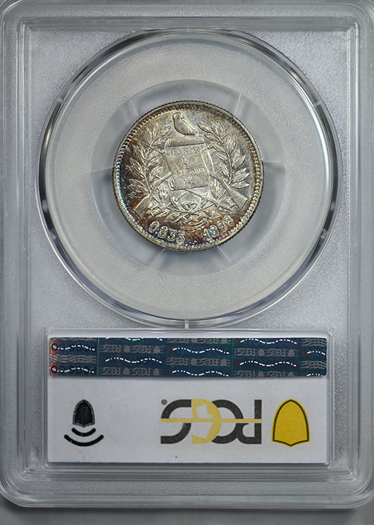 1898 Guatemala 2R Reales PCGS AU58 - TONED!