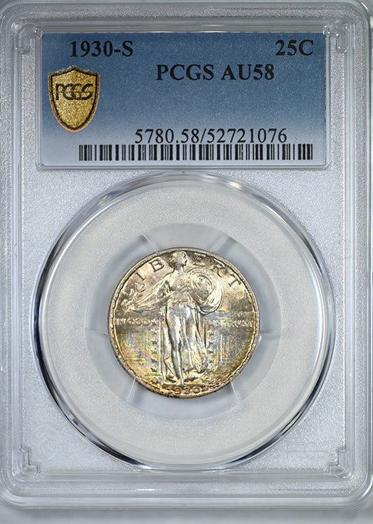 1930-S Standing Liberty Quarter 25C PCGS AU58 - TONED!