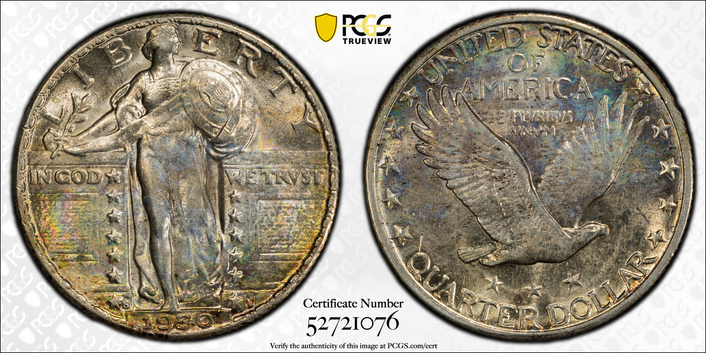 1930-S Standing Liberty Quarter 25C PCGS AU58 - TONED!