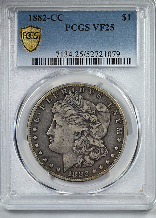 1882-CC Morgan Dollar $1 PCGS VF25