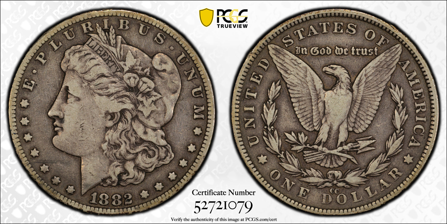 1882-CC Morgan Dollar $1 PCGS VF25