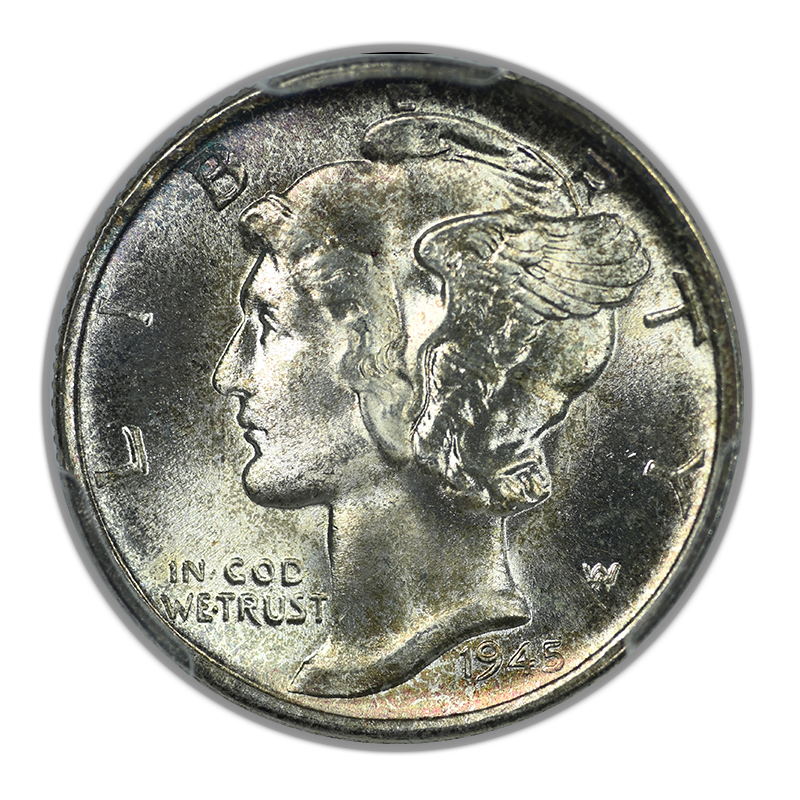1945-S Mercury Dime 10C PCGS MS67 - Micro S