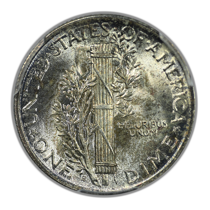 1945-S Mercury Dime 10C PCGS MS67 - Micro S