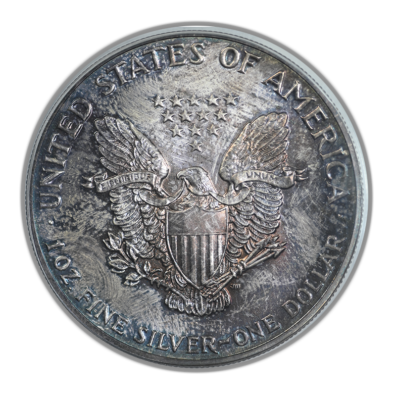 1986 American Silver Eagle $1 PCGS MS67 - TONED!