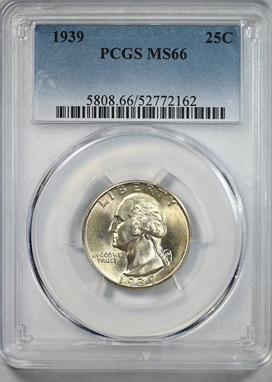 1939 Washington Quarter 25C PCGS MS66