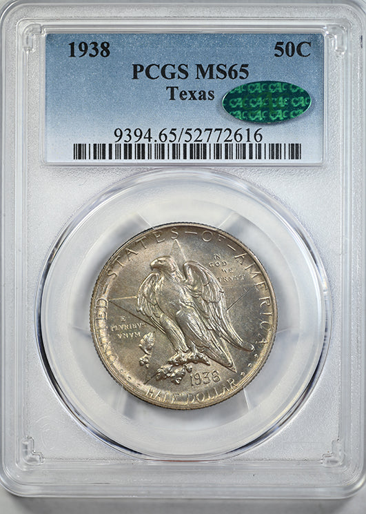 1938 Texas Classic Commemorative Half Dollar 50C PCGS MS65 CAC