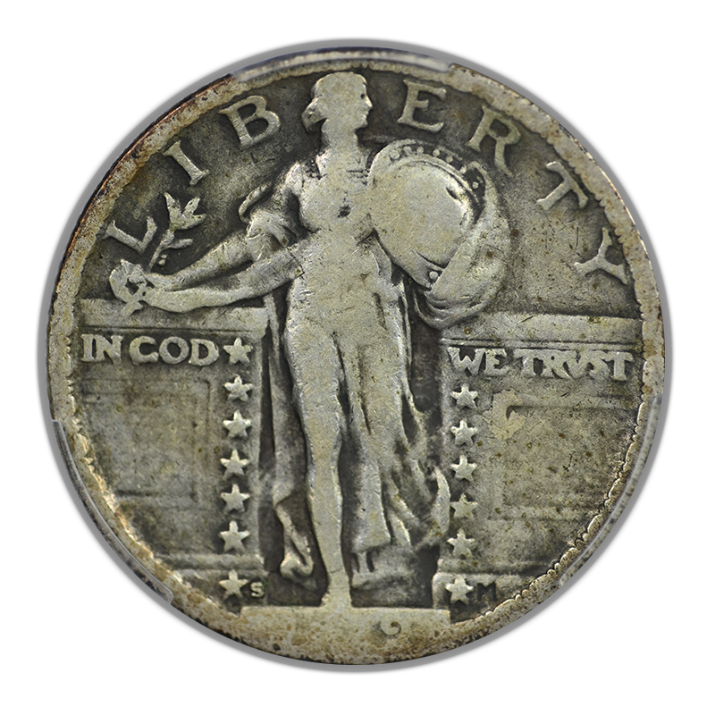 1919-S Standing Liberty Quarter 25C PCGS VG08
