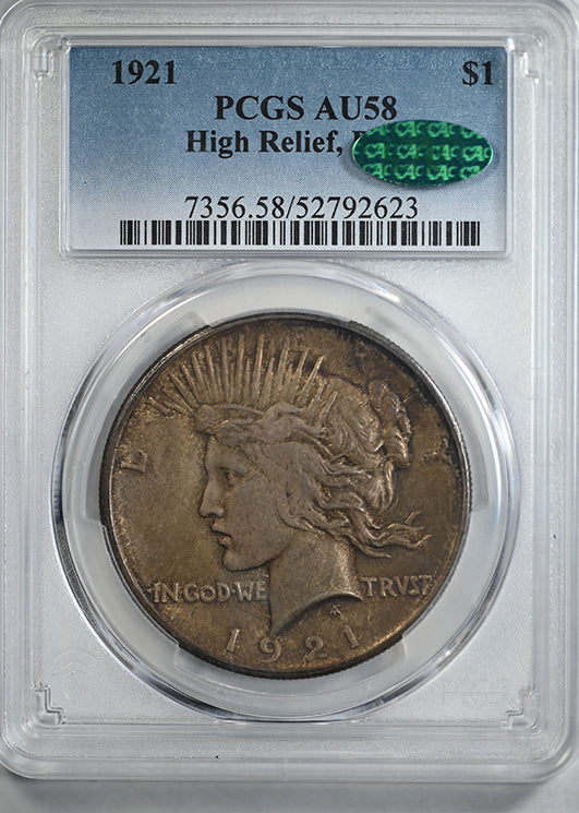1921 Peace Dollar $1 PCGS AU58 CAC