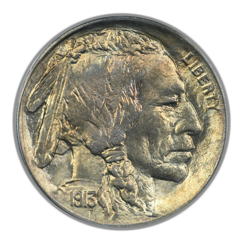 1913 Type 1 Buffalo Nickel 5C PCGS MS65 OGH - REVERSE TONED!