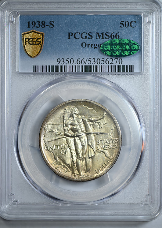 1938-S Oregon Trail Classic Commemorative Half Dollar 50C PCGS MS66 CAC