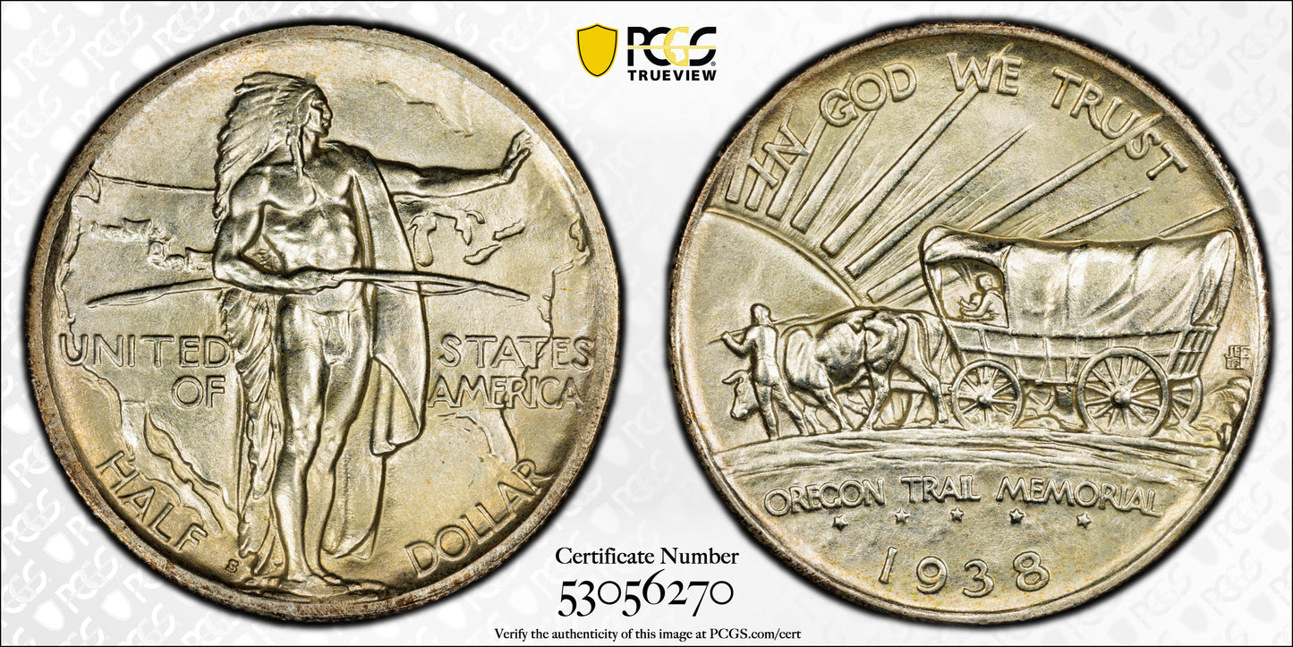 1938-S Oregon Trail Classic Commemorative Half Dollar 50C PCGS MS66 CAC