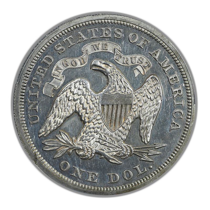 1870 Proof Liberty Seated Dollar $1 PCGS PR61