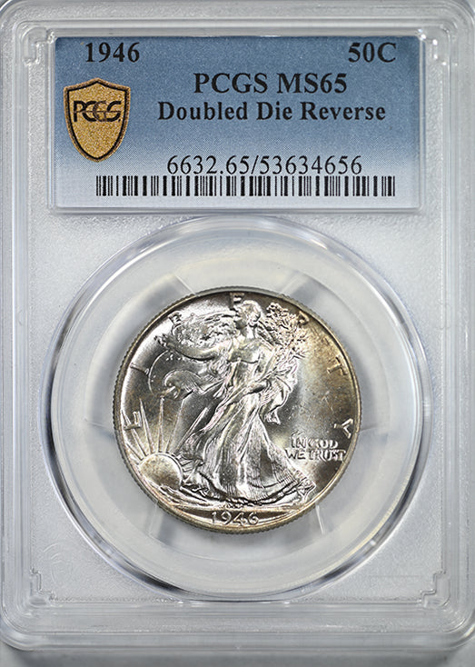 1946 Doubled Die Reverse Walking Liberty Half Dollar 50C PCGS MS65 DDR