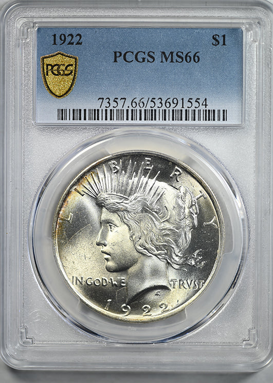 1922 Peace Dollar $1 PCGS MS66