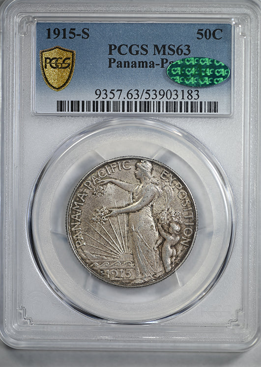 1915-S Panama Pacific Classic Commemorative Half Dollar 50C PCGS MS63 CAC
