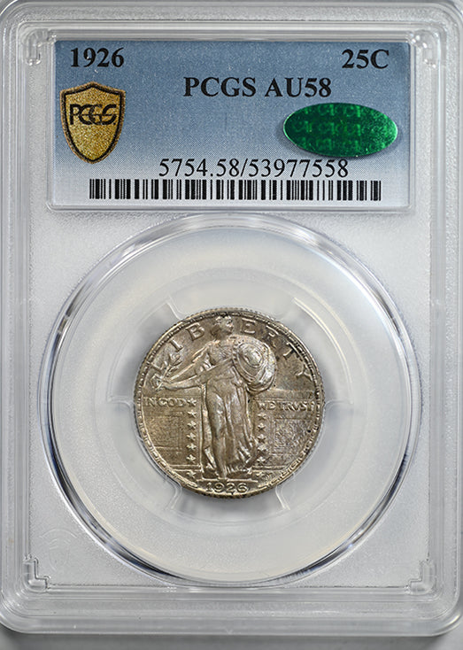 1926 Standing Liberty Quarter 25C PCGS AU58 CAC