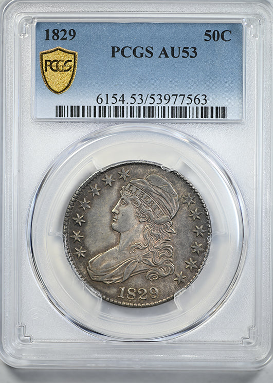 1829 Capped Bust Half Dollar 50C PCGS AU53