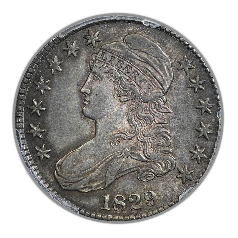 1829 Capped Bust Half Dollar 50C PCGS AU53