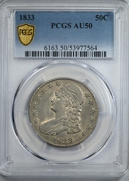 1833 Capped Bust Half Dollar 50C PCGS AU50
