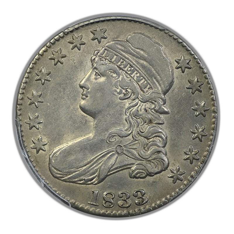 1833 Capped Bust Half Dollar 50C PCGS AU50