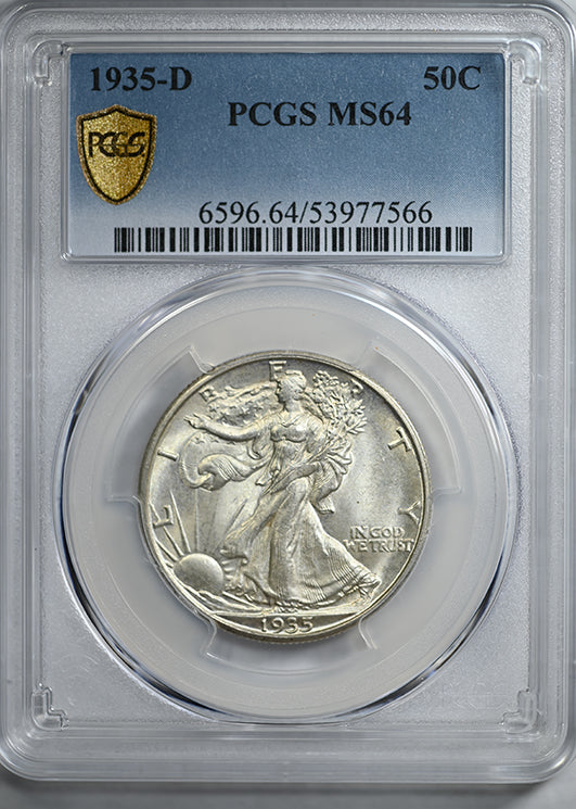 1935-D Walking Liberty Half Dollar 50C PCGS MS64