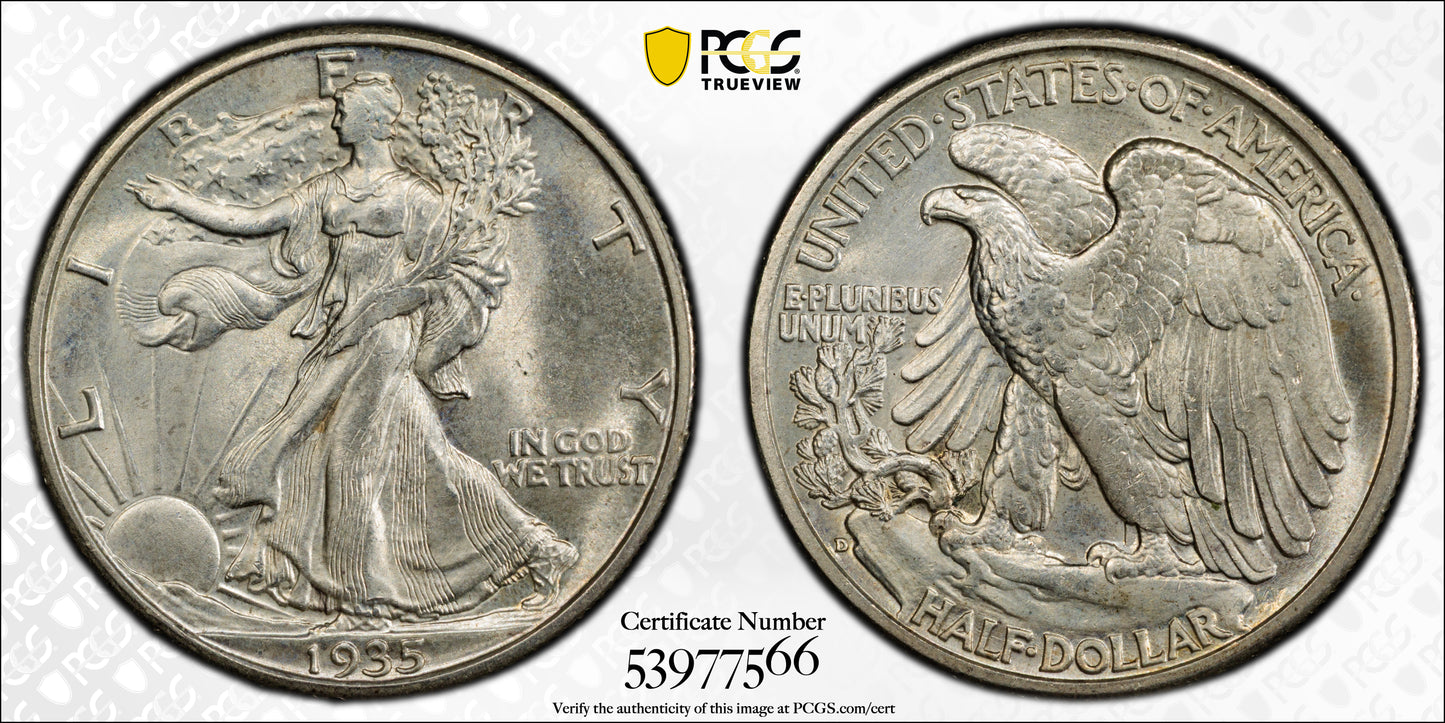 1935-D Walking Liberty Half Dollar 50C PCGS MS64