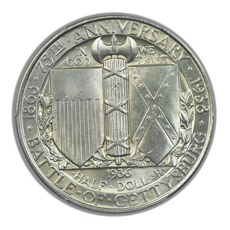 1936 Gettysburg Classic Commemorative Half Dollar 50C PCGS MS64