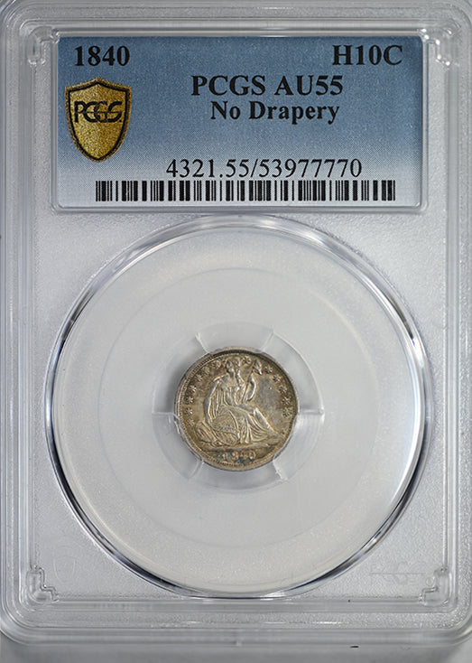 1840 Liberty Seated Half Dime H10C PCGS AU55 - No Drapery