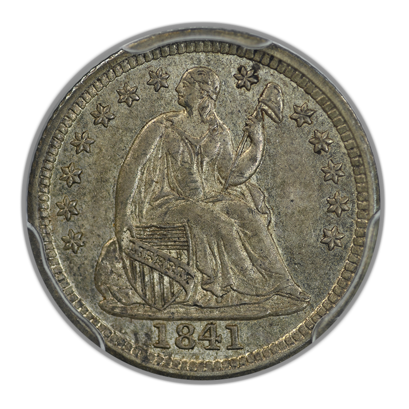 1841 Liberty Seated Half Dime H10C PCGS AU58 CAC