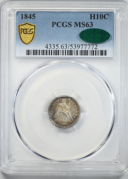 1845 Liberty Seated Half Dime H10C PCGS MS63 CAC