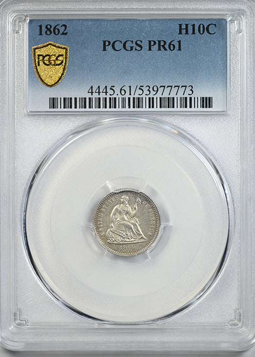 1862 Proof Liberty Seated Half Dime H10C PCGS PR61