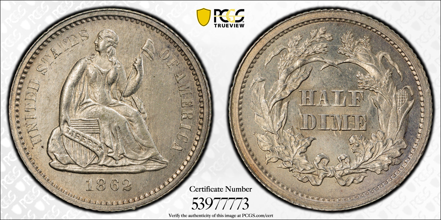 1862 Proof Liberty Seated Half Dime H10C PCGS PR61