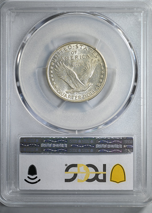 1917-D Type 1 Standing Liberty Quarter 25C PCGS AU55FH CAC - Full Head