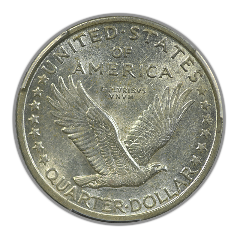 1917-D Type 1 Standing Liberty Quarter 25C PCGS AU55FH CAC - Full Head